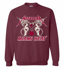Metallica Miami Heat Logo Crewneck Sweatshirt - zezetee