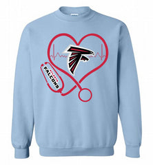 Nurse Heartbeat Atlanta Falcons Crewneck Sweatshirt - zezetee