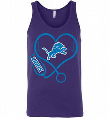 Nurse Heartbeat Detroit Lions Tank - zezetee