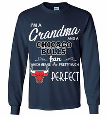 I'M A Grandma And A Chicago Bulls Fans Perfect Gildan Long Shirt - zezetee
