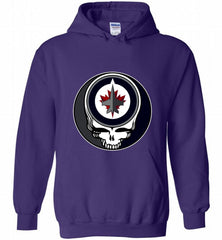 NHL TEAM WINNIPEG JETS X GRATEFUL DEAD LOGO BAND Hoodie - zezetee