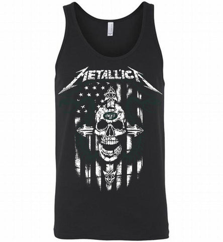 Metallica Snake Skull New York Jets Logo Tank - zezetee