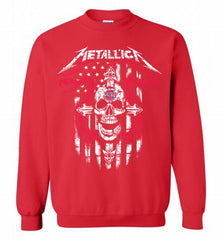 Metallica Snake Skull Detroit Pistons Logo Crewneck Sweatshirt - zezetee