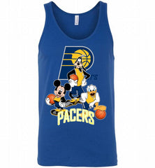 Mickey Goofy Donald Loves Indiana Pacers Basketball Fans Tank - zezetee