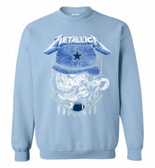 Metallica Skull Snake Dallas Cowboys Crewneck Sweatshirt - zezetee