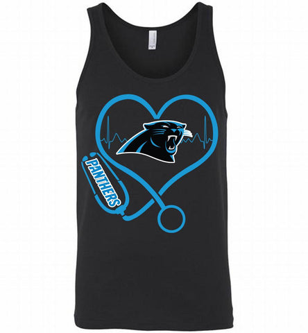 Nurse Heartbeat Carolina Panthers Tank - zezetee