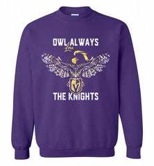 OWL ALWAYS LOVE THE VEGAS GOLDEN THE KNIGHTS Crewneck Sweatshirt - zezetee