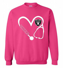 HEART 3-4 NURSE OAKLAND RAIDERS= Crewneck Sweatshirt - zezetee