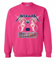 Metallica Edmonton Oilers Logo Crewneck Sweatshirt - zezetee