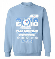 2018 SUPER BOWL CHAMPIONS NEW ENGLAND PATRIOTS Crewneck Sweatshirt - zezetee