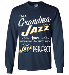 I'M A Grandma And A Utah Jazz Fans Perfect Gildan Long Shirt - zezetee