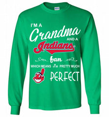 I'M A Grandma And A Cleveland Indians Fans Gift Gildan Long Shirt - zezetee