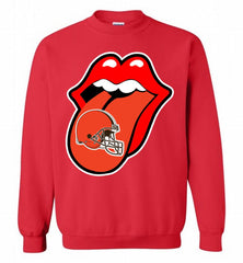 Cleveland Browns x The Rolling Stones Logo Crewneck Sweatshirt - zezetee