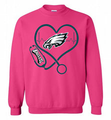 Nurse Heartbeat Philadelphia Eagles Crewneck Sweatshirt - zezetee