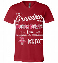 I'M A Grandma And A Houston Rockets Fans Perfect V-Neck Shirt - zezetee