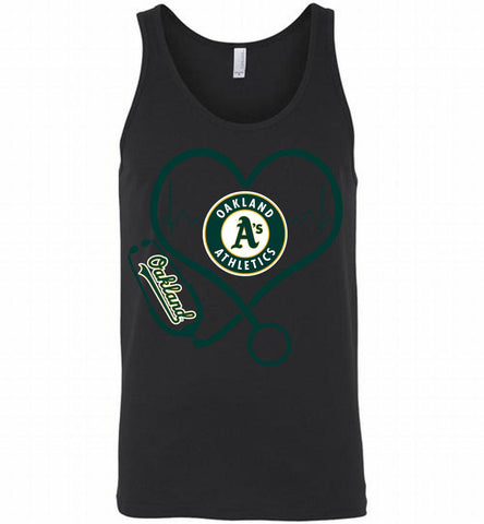 Nurse Heartbeat Oakland Athletics Tank - zezetee