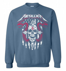 Metallica Snake Skull Houston Rockets Logo Crewneck Sweatshirt - zezetee
