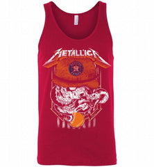 Metallica Skull Houston Astros Logo Tank - zezetee
