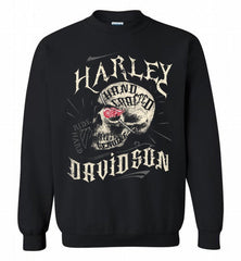 HARLEY DAVIDSON SKULL Detroit Red Wings Crewneck Sweatshirt - zezetee