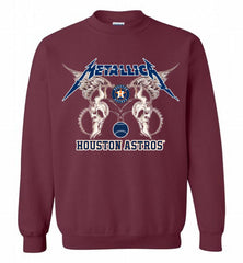 Metallica Houston Astros Logo Crewneck Sweatshirt - zezetee