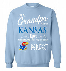 I'M A Grandpa And A Kansas Jayhawks Fan Crewneck Sweatshirt - zezetee