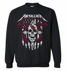 Metallica Snake Skull Arizona Cardinals Logo Crewneck Sweatshirt - zezetee