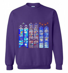 3-Vitraux Cathedrale Notre Dame de Rodez Crewneck Sweatshirt - zezetee