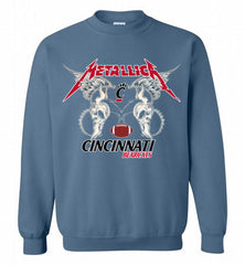 Metallica Cincinnati Bearcats Logo Crewneck Sweatshirt - zezetee