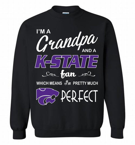 I'M A Grandpa And A Kansas State Wildcats Fan Crewneck Sweatshirt - zezetee