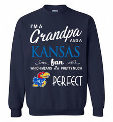 I'M A Grandpa And A Kansas Jayhawks Fan Crewneck Sweatshirt - zezetee