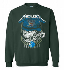 Metallica Skull Snake Oklahoma City Thunder Crewneck Sweatshirt - zezetee