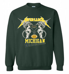 Metallica Michigan Wolverines Logo Crewneck Sweatshirt - zezetee