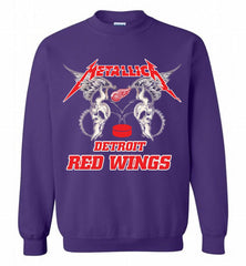 Metallica Detroit Red Wings Logo Crewneck Sweatshirt - zezetee