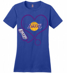 Nurse Heartbeat Love Los Angeles Lakers Ladies Perfect - zezetee