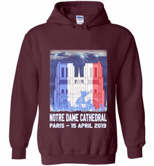 Notre Dame Cathedral in Paris on fire 15th april 2019 T-Shirt French Cathedral Hoodie - zezetee