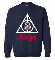 OHIO STATE BUCKEYES DEATHLY HALLOWS ALWAYS GIFT Crewneck Sweatshirt - zezetee