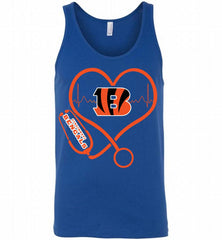 Nurse Heartbeat Cincinnati Bengals Tank - zezetee