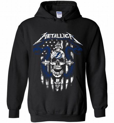 Metallica Snake Skull Tampa Bay Lightning Logo Hoodie - zezetee