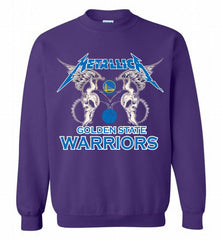 Metallica Golden State Warriors Logo Crewneck Sweatshirt - zezetee