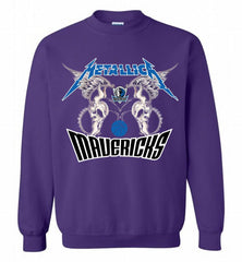 Metallica Dallas Mavericks Logo Crewneck Sweatshirt - zezetee
