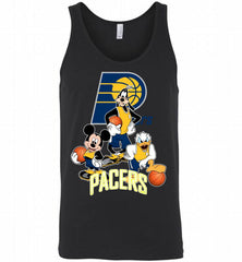 Mickey Goofy Donald Loves Indiana Pacers Basketball Fans Tank - zezetee