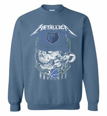 Metallica Skull Snake Memphis Grizzlies Crewneck Sweatshirt - zezetee