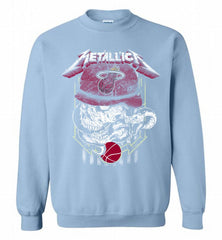 Metallica Skull Snake Miami Heat Crewneck Sweatshirt - zezetee