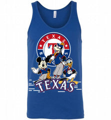 Mickey Goofy Donald Texas Rangers Teams Tank - zezetee
