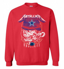 Metallica Skull Snake Dallas Cowboys Crewneck Sweatshirt - zezetee
