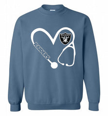 HEART 3-4 NURSE OAKLAND RAIDERS= Crewneck Sweatshirt - zezetee