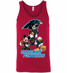 Mickey Goofy Donald Disney  Carolina Panthers Football Gift Tank - zezetee