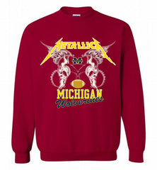 Metallica Michigan Wolverines Logo Crewneck Sweatshirt - zezetee