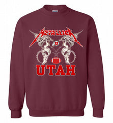 Metallica Utah Utes Logo Crewneck Sweatshirt - zezetee