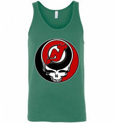 NHL TEAM NEW JERSEY DEVILS X GRATEFUL DEAD LOGO BAND Tank - zezetee